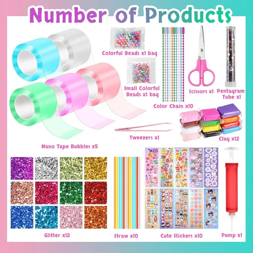 Vista 4 de Needbrock Kit de 5 unidades de nano cinta de burbujas, 3.3 ft/3.28 pies cada rollo de nano cinta de burbujas de doble cara con purpurina de lujo