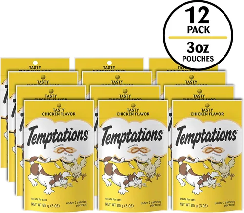 Vista 2 de Golosinas Temptations clásicas para gatos, empaque múltiple, Negro