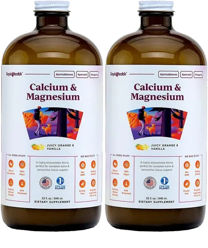 Vista 8 de LIQUIDHEALTH Suplemento líquido de calcio y magnesio de 32 onzas líquidas para articulaciones y huesos, citrato vegetariano natural sin OMG
