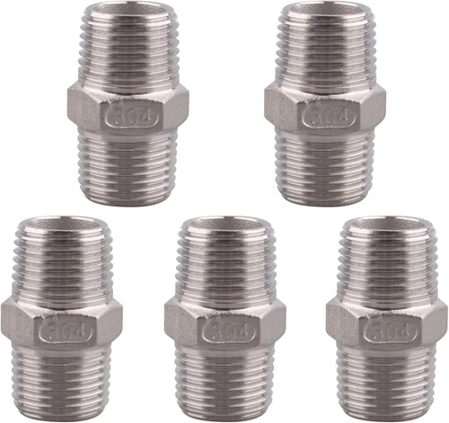 Vista 19 de Boquilla hexagonal macho NPT de 1 pulgada - DERPIPE acero inoxidable 304 roscado para kit de preparación, aplicación de tuberías caseras