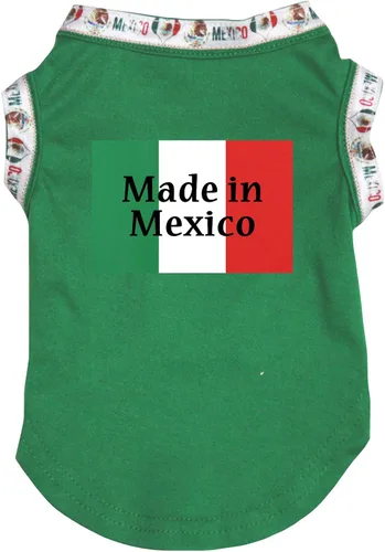 Vista 4 de Petitebella Camisa para perro cachorro con la bandera de Made in Mexico (XS, verde)