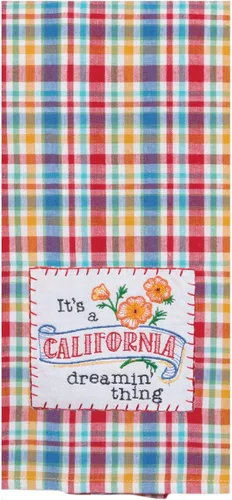 Vista 2 de Paquete de 2 toallas de cocina bordadas Kay Dee Home State of California