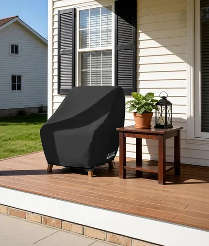 Vista 6 de ULTCOVER Funda impermeable para silla de patio – Funda para silla de césped individual para asiento profundo para exteriores que se adapta a hasta