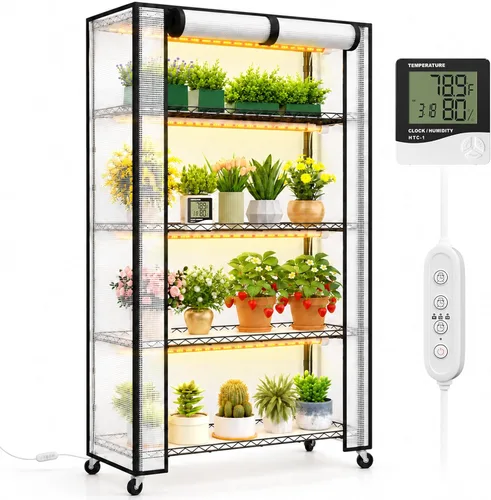 Vista 9 de FREELICHT Soporte para plantas con luz de cultivo de 5 niveles