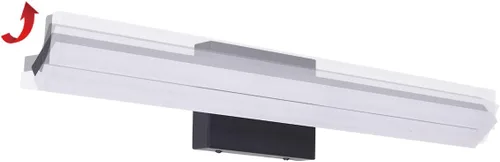 Vista 4 de mirrea Lámpara LED moderna de tocador de 24 pulgadas para iluminación de baño, regulable de 24 W, pintada en negro (blanco cálido, 3000 K)