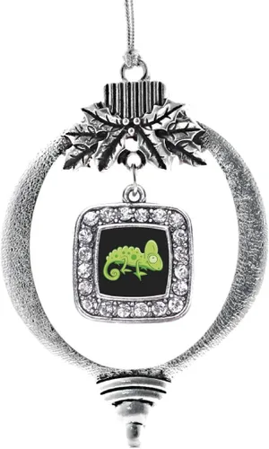 Vista 23 de Inspired Silver - Nana púrpura - Adorno de Navidad plateado - Adorno cuadrado para árbol de Navidad con circonita cúbica - Decoración colgante