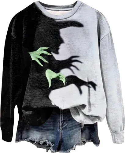 Vista 4 de CHUNTIANRAN Hocus Pocus - Sudadera de Halloween para mujer, diseño de bruja Sanderson, sudadera con estampado de teñido anudado inverso A Multicolor