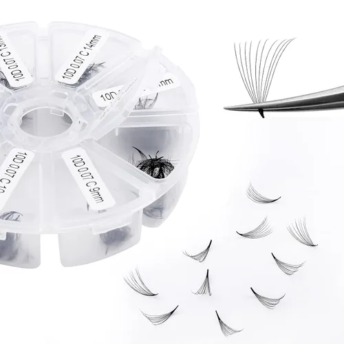 Vista 17 de Racimos de pestañas 60D/80D, extensiones de pestañas DIY, pestañas rizadas D, racimos de pestañas esponjosas, longitud mixta 12-16 mm, racimos