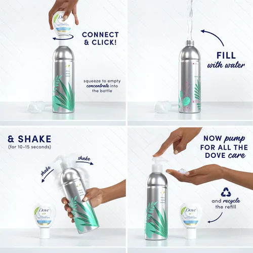 Vista 3 de Dove Concentrate Refill Daily Moisture - Recarga de 4 fl oz (hace 16 fl oz), 4