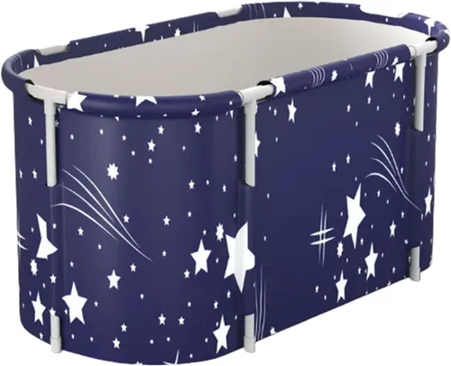 Vista 5 de Portable Foldable Bathtub for Adult, 120x50x55cm Space Saving