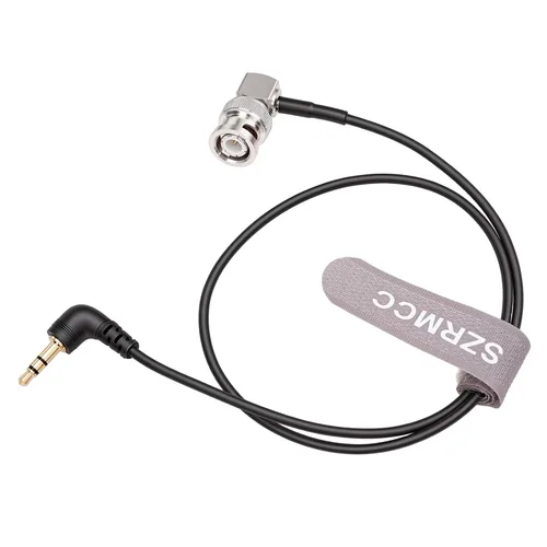 Vista 4 de SZRMCC Tentacle Sync - Cable de código de tiempo TRS a BNC en ángulo recto de 0.138 in para cámara ARRI C300 C500 F55 PDW-700 (11.8 in)