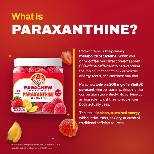 Vista 2 de Gomitas energéticas de paraxantina con limonada de fresa