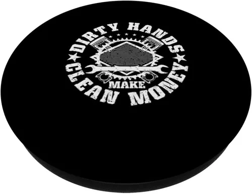 Vista 2 de Dirty Hands Make Clean Money Mecanista Mecánico Divertido PopSockets Intercambiable PopGrip