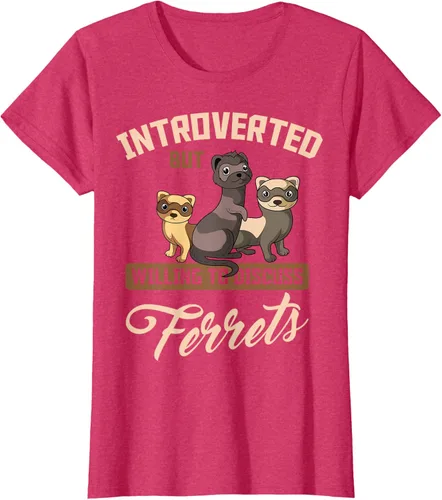 Vista 7 de Camiseta para amantes de los animales de los hurones, Negro, S