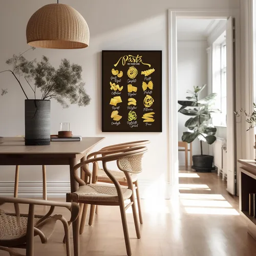 Vista 5 de Poster Master Póster de pasta vintage, impresión de guía de pasta retro, arte de sabor italiano, regalo para hombres, mujeres, cocineros y chefs