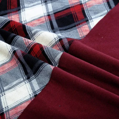 Vista 5 de QUINEE sudadera con capucha para mujer de manga larga a cuadros, bloque
