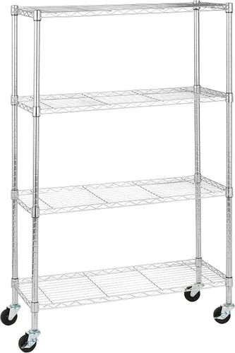 Vista 14 de Amazon Basics Estante organizador ajustable de alambre de acero resistente con 3 estantes para cocina, garaje, 23.2 pulgadas de largo x 13.4