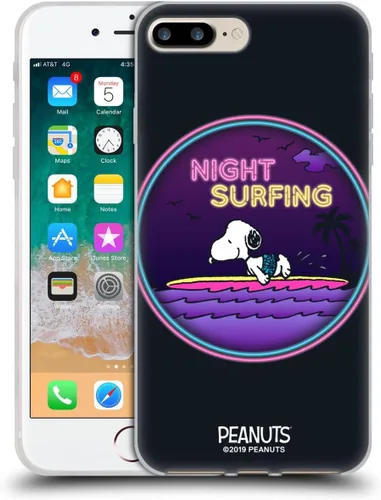 Vista 69 de Head Case Designs Funda de gel suave con licencia oficial de Peanuts Tropical Surf Snoopy Aloha Disco compatible con Apple iPhone 13 Mini Surf