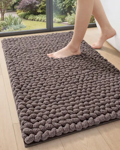 Vista 17 de DEXI Alfombrillas de baño para el baño 16x24, alfombra de baño antideslizante lavable, alfombrilla de baño de chenilla gruesa y suave absorbente