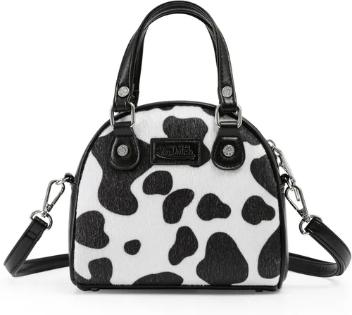 Vista 5 de Von Dutch Bolso de bolos con estampado de vaca para mujer, elegante bolso de mano para mujer con correa ajustable, interior espacioso y piel