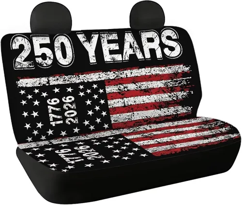 Vista 13 de AFPANQZ Funda protectora para asiento trasero de automóvil, con bandera patriótica estadounidense, solo para asiento trasero de automóvil, camión