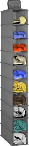 Vista 7 de Organizador de zapatos colgante para armario, organizadores de zapatos de 10 niveles y almacenamiento, soporte para zapatos que ahorra espacio
