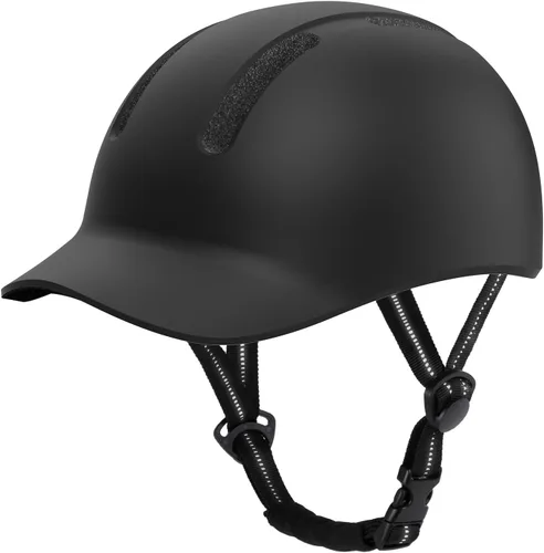 Vista 11 de Shinmax Casco de bicicleta – Casco de ciclismo ligero ajustable estilo gorra de béisbol con visera larga, tira reflectante, para viajes urbanos