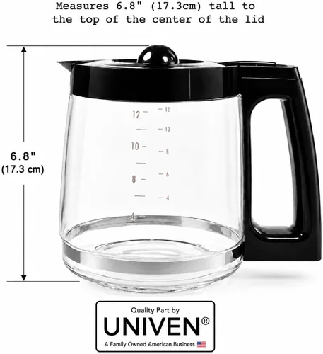 Vista 2 de Univen Cafetera de 12 tazas compatible con Hamilton Beach 46300 46310 49933 49350 49618 49950 49954 49957 49966 49976 49980 49980A 49980Z 9983