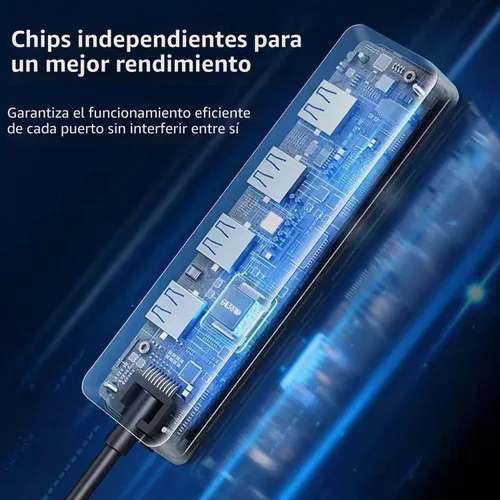 Vista 6 de VIENON Hub USB 3.0 Hub USB 3.0 Divisor USB para portátil, extensor de puerto USB A Hub para PC, escritorio, Xbox, PS4, unidad flash, impresora