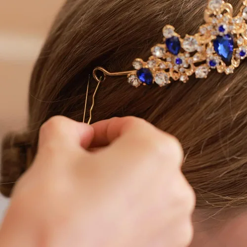 Vista 9 de Kamirola Corona barroca de reina, corona nupcial de diamantes de imitación y tiaras diadema de cristal para cumpleaños, graduación, concurso