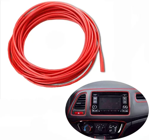 Vista 6 de Moldura Decorativa para Interior de Automóvil Panel de Puerta Tablero Tira de Ajuste para Espacios 10 pies (Rosa)