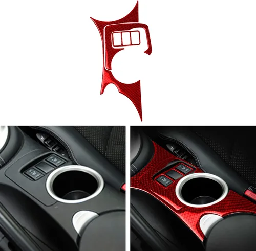 Vista 20 de Juego de calcomanías para consola central de coche, juego de calcomanías de fibra de carbono suave para interior de automóvil compatible con Nissan