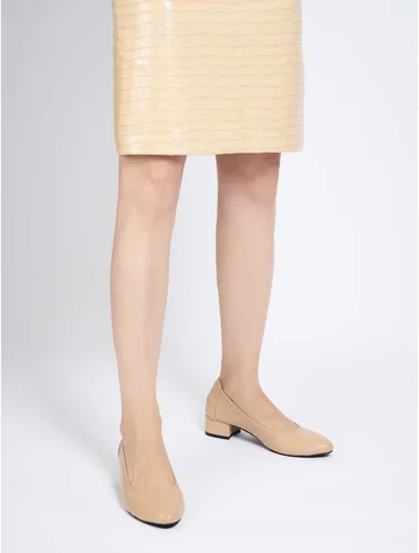 Vista 3 de hingswink Zapatos de vestir para mujer de tacón bajo y elegante con punta puntiaguda, zapatos de cuero para mujer, negocios, oficina, casual