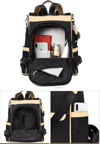 Vista 4 de go-done Mochila para mujer, Negro-negro, Moda