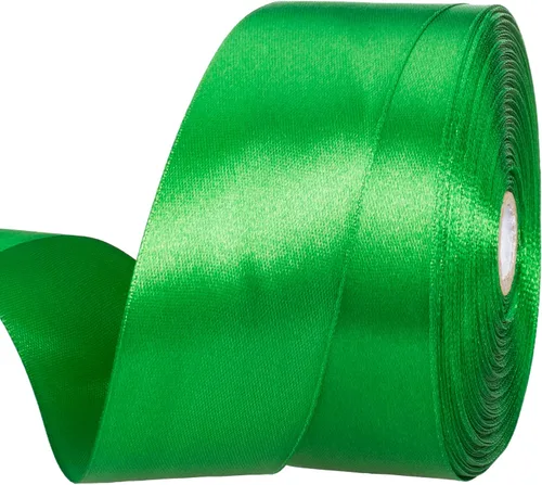 Vista 46 de YASEO - Cinta de satén sólido verde manzana de 1 pulgada para envolver regalos, 50 yardas Soft, Satiny, Colorfast, Polyester Fabric, Ease of Use