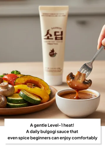 Vista 4 de Salsa Saudeep Bulgogi de comida coreana, dulce y salada, calor suave, 4.23 onzas KSauce Salsa de estilo coreano con sabor umami dulce y salado