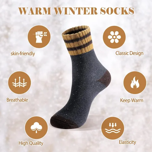 Vista 6 de Clothirily Wool Socks for Women, Thick Knit Winter Warm Boot Wool Socks
