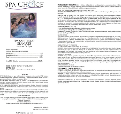 Vista 3 de SpaChoice Gránulos de cloro y tiempo libre Spa Up Balancer Hot Tub Cuidado del agua Paquetes de 2 libras