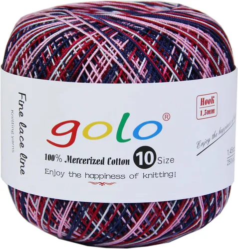 Vista 23 de Golo - 3 bolas de hilo de ganchillo tamaño 10, hilo de crochet para tejer a mano 102