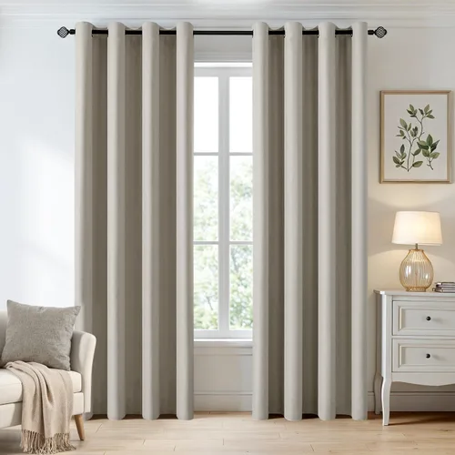 Vista 62 de MIULEE Cortinas opacas para dormitorio o sala de estar, juego de 2 paneles de cortina para ventana con aislamiento térmico y bloqueo de luz