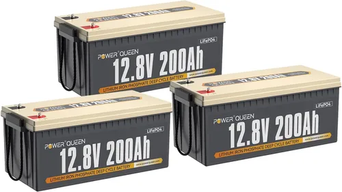 Vista 11 de Power Queen - Batería de litio LiFePO4 de 12 V/100 Ah con Bluetooth, batería de ciclo profundo de corte de baja temperatura con BMS de 100 A, 1280