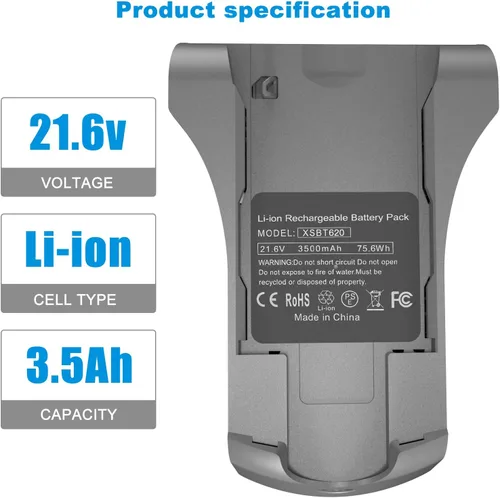 Vista 3 de Wodeuibr Repuesto para batería Shark XSBT620 compatible con aspiradoras inalámbricas IZ162H IZ163H IZ362H IZ363H Shark, batería de iones de litio