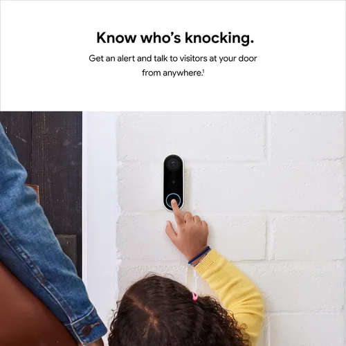 Vista 2 de Google Cámara de timbre de video Nest para interiores 720p con cable (renovada)