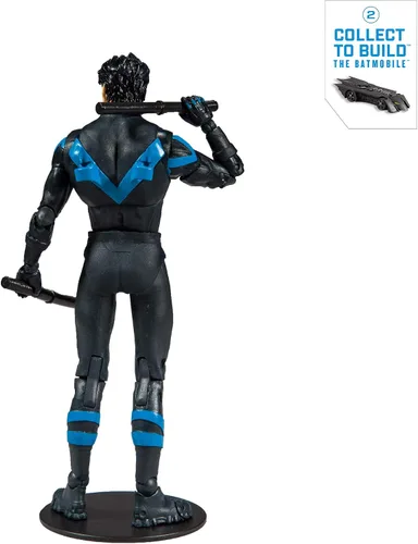 Vista 3 de McFarlane Toys DC Multiverse Nightwing: Figura de acción mejor que Batman con batimóvil para construir del Renacimiento (Pieza 2)