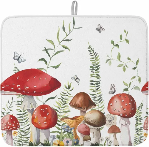 Vista 12 de Tapete de secado de platos con temática de café para encimera de cocina, almohadillas de microfibra para tazas de café, rústicas, estilo rústico