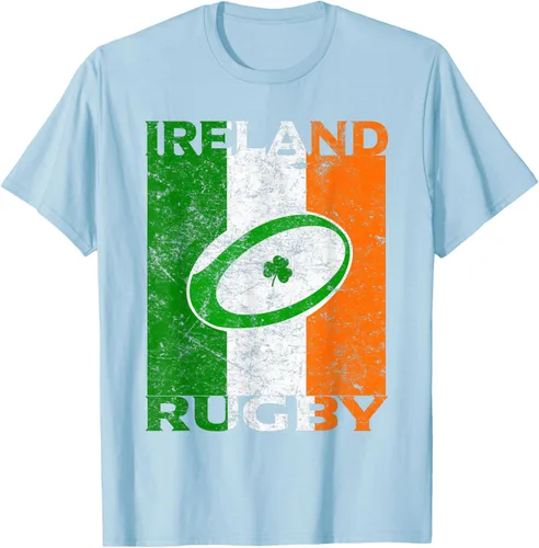 Vista 75 de Camiseta de rugby irlandés con la bandera de Irlanda, regalo vintage Negro