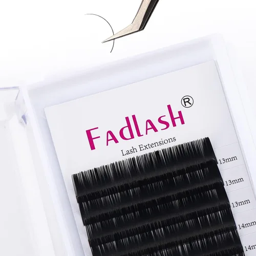 Vista 36 de Extensiones de pestañas de volumen regular, bandeja mixta, 0.03 mm, rizo B, 8-14 mm, de visón premium y seda, volumen de pestañas, suaves, mate