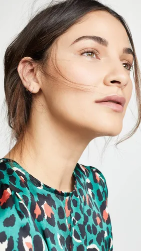 Vista 3 de Pendientes dobles de oro de 14 quilates para mujer