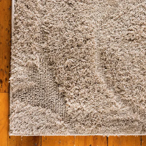 Vista 9 de Rugs.com - Alfombra de la colección Botanical Shag, alfombra de pelo de 4 x 6 pies color beige perfecta para salas de estar, comedores grandes