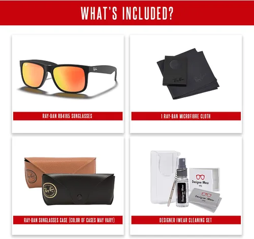 Vista 61 de Ray-Ban RB4165 JUSTIN Sunglasses For Men For Women+BUNDLE with ACCESSORY EYEWEAR KIT